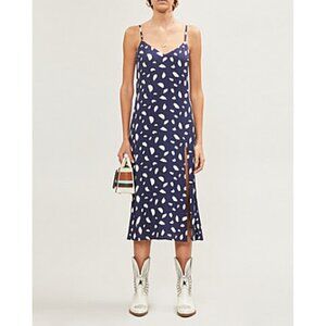 reformation Crimini graphic-pattern crepe midi dress - size 4